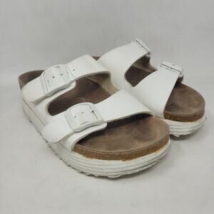 Papillio Birkenstock Sandals EU36 US5.5 White Birko Flor Double Strap Platform